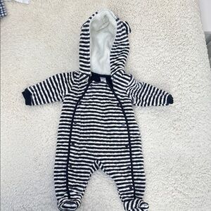 Nordstrom Baby Navy Striped Hooded Jacket